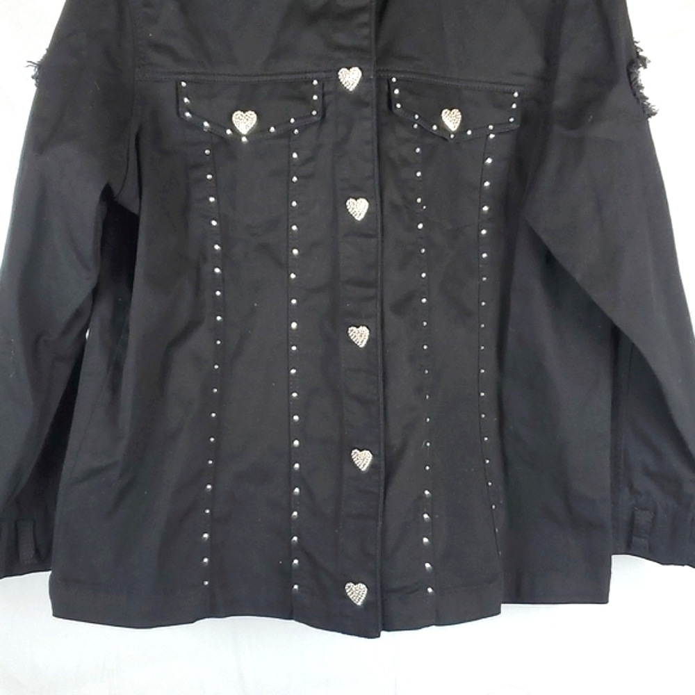 Quacker Factory Rhinestone Heart Jacket - Picture 3 of 9